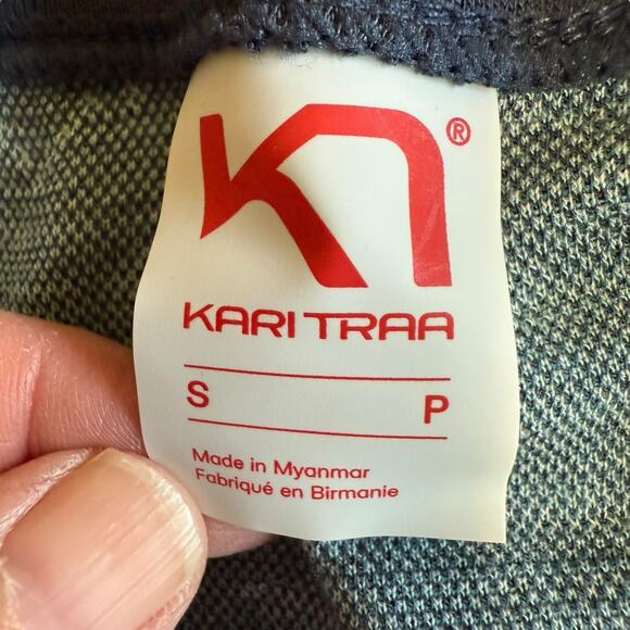 Karii Traa Wool Blend Blue Teal 1/2 Zip Base layer Pullover Womens Small - Picture 7 of 13